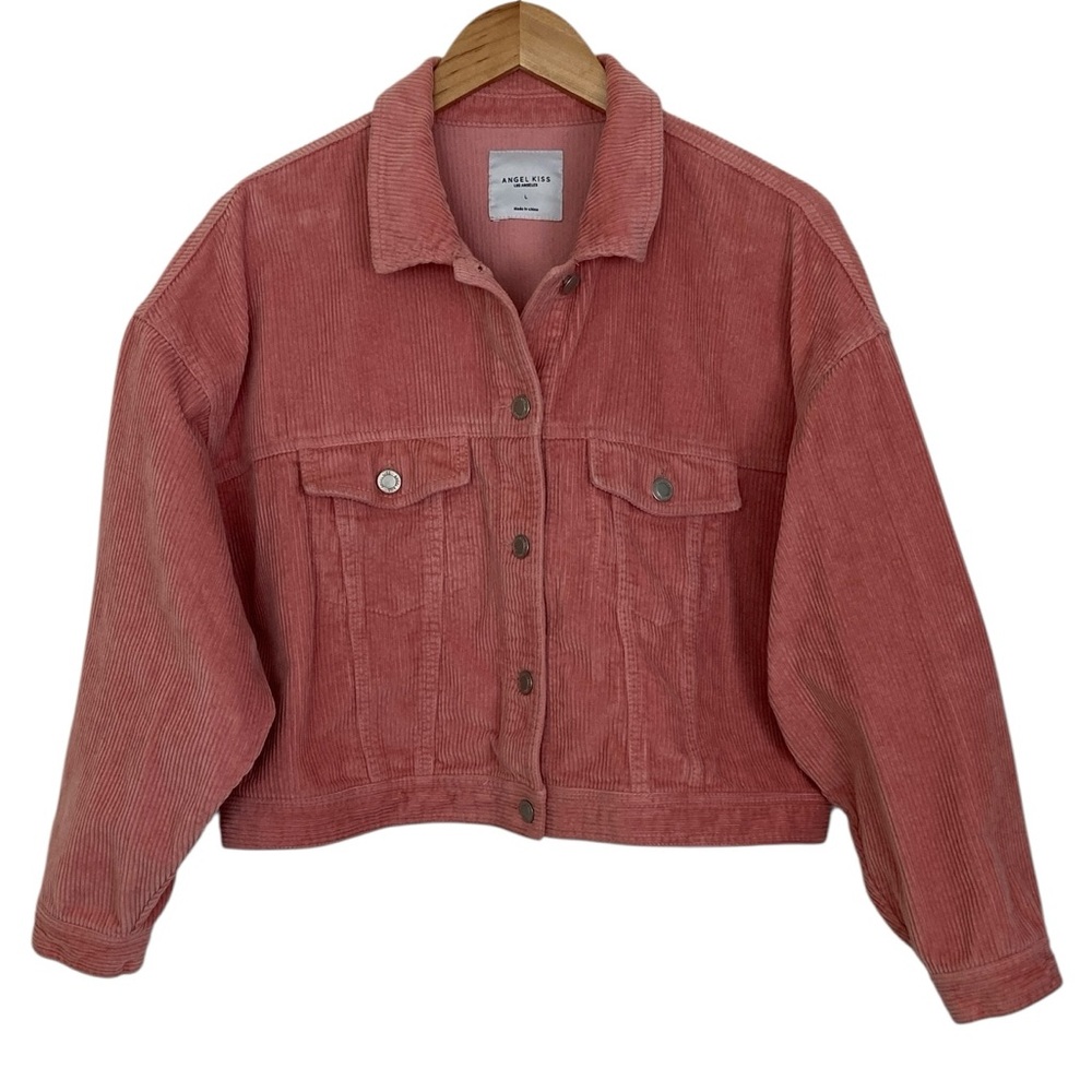 Angel Kiss Pink Corduroy Cropped Jacket